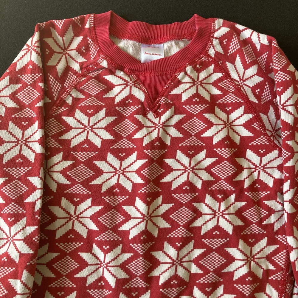 Hanna Andersson Red Scandanavian Snowflake Sweatshirt Size‎ 10 Years